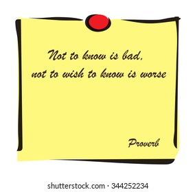 Vector illustration. Illustration shows Quotes from famous people written on a sticker?