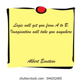 Vector illustration. Illustration shows Quotes from famous people written on a sticker?