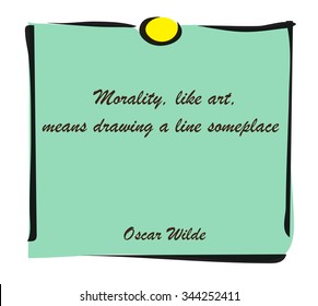 Vector illustration. Illustration shows Quotes from famous people written on a sticker?