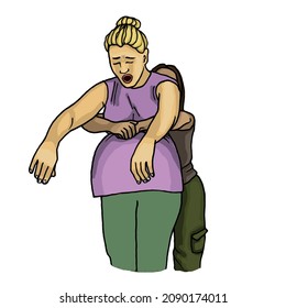 Vector Illustration Shows Recovery Position (first Aid).