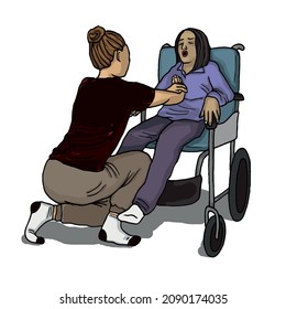 Vector Illustration Shows Recovery Position (first Aid).