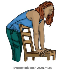 Vector illustration shows Recovery position (first aid).