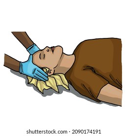 Vector Illustration Shows Recovery Position (first Aid).