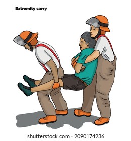 Vector illustration shows Recovery position (first aid).