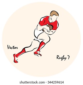 Vector illustration. Illustration shows a Summer Olympic Sports. Rugby 7?