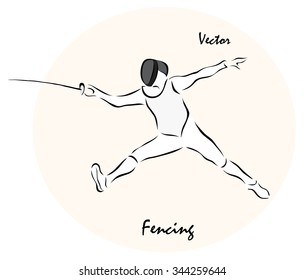 Vector illustration. Illustration shows a Summer Olympic Sports. Fencing?