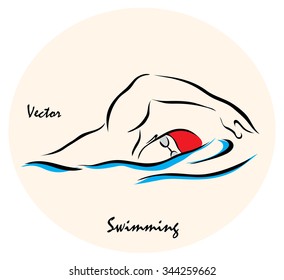 Vector illustration. Illustration shows a Summer Olympic Sports. Swimming