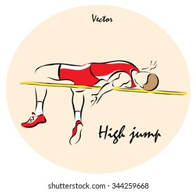 Vector illustration. Illustration shows a Summer Olympic Sports. High jump?