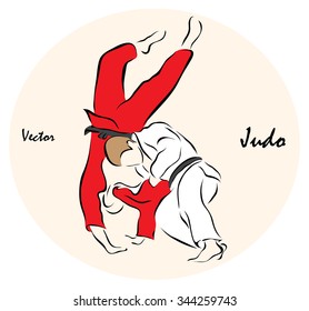 Vector illustration. Illustration shows a Summer Olympic Sports. Judo?