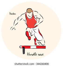 Vector illustration. Illustration shows a Summer Olympic Sports. Hurdle race?