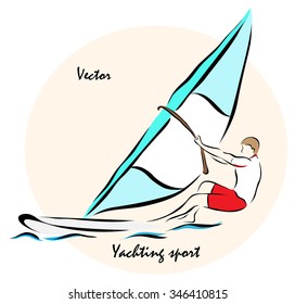 Vector illustration. Illustration shows a Summer Olympic Sports. Yachting sport?