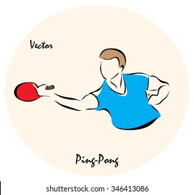 Vector illustration. Illustration shows a Summer Olympic Sports. Ping-pong?