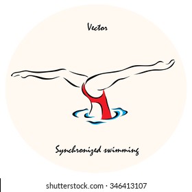 Vector illustration. Illustration shows a Summer Olympic Sports. Synchronized swimming?