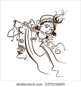 vector illustration of Shree krishna 
