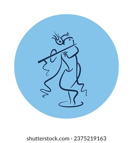 vector illustration of Shree krishna contemporary art