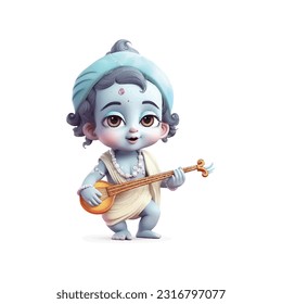 Vector Illustration of Shree Krishna for Janmashtami.