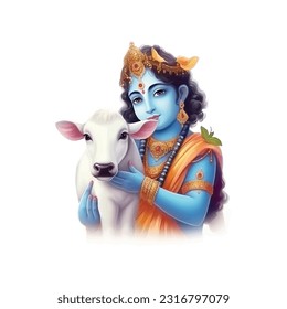 Vector Illustration of Shree Krishna for Janmashtami.