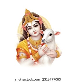 Vector Illustration of Shree Krishna for Janmashtami.