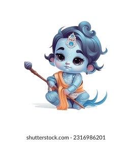 Vektorgrafik von Shree Krishna für Janmashtami.