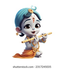 Vektorgrafik von Shree Krishna für Janmashtami.