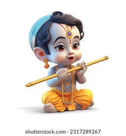 Vector Illustration of Shree Krishna for Janmashtami.