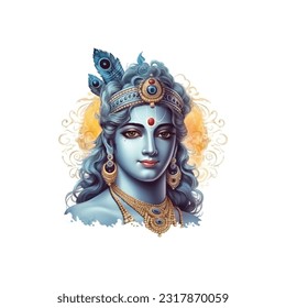 Vector Illustration of Shree Krishna for Janmashtami.