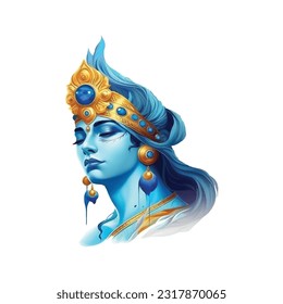 Vector Illustration of Shree Krishna for Janmashtami.