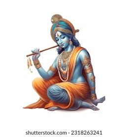 Vector Illustration of Shree Krishna for Janmashtami.