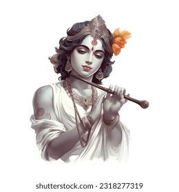 Vector Illustration of Shree Krishna for Janmashtami.