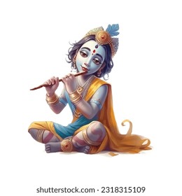 Vector Illustration of Shree Krishna for Janmashtami.