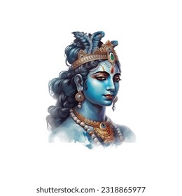 Vector Illustration of Shree Krishna for Janmashtami.