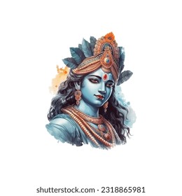 Vector Illustration of Shree Krishna for Janmashtami.