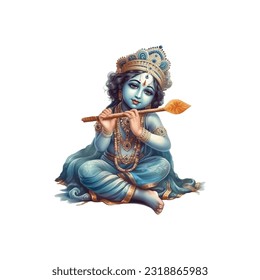 Vector Illustration of Shree Krishna for Janmashtami.