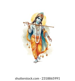 Ilustración vectorial de Shree Krishna para Janmashtami.