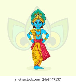 Vektorillustration von Shree Krishna für Janmashtami.