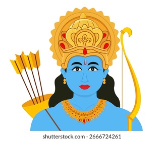 ilustração vetorial de Shree Ram Navami
