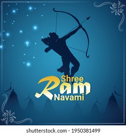 Vector illustration of shri Ram for happy ram navami celebration
