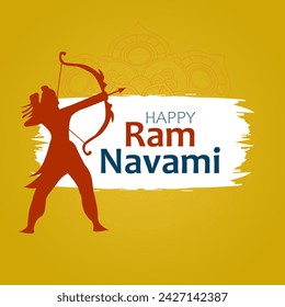 Vector illustration of shri Ram for happy ram navami celebration. Greeting design for ram navami festival. Ram Navami vector.