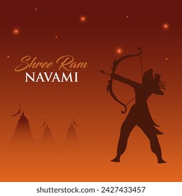 Vector illustration of shri Ram for happy ram navami celebration. Greeting design for ram navami festival. Ram Navami vector.