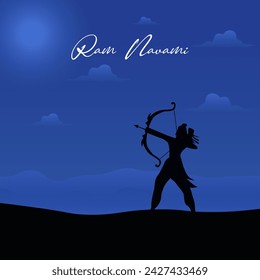 Vector illustration of shri Ram for happy ram navami celebration. Greeting design for ram navami festival. Ram Navami vector.