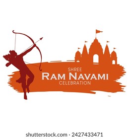 Vector illustration of shri Ram for happy ram navami celebration. Greeting design for ram navami festival. Ram Navami vector.
