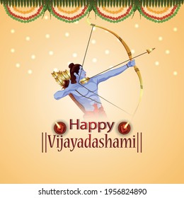 Vector illustration of shri Rama for happy dussehra