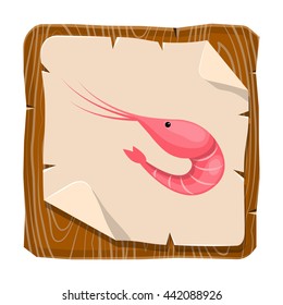 Vector illustration of shrimp in cartoon style