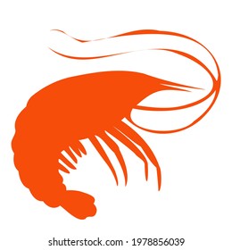 vector illustration of shrimp icon