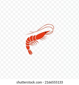 Vector illustration of shrimp icon sign and symbol. colored icons for website design .Simple design on transparent background (PNG).