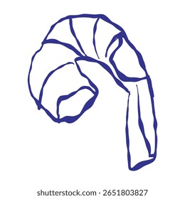 Ilustração vetorial de camarão e camarão, mostrando iguaria marinha. Design artístico de frutos do mar perfeito para temas culinários e aquáticos.