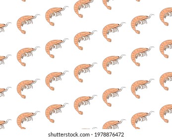 Vector illustration of a shrimps seamless pattern