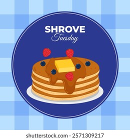 Vector illustration of Shrove Tuesday social media template