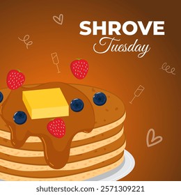 Vector illustration of Shrove Tuesday social media template