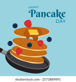 Vector illustration of Shrove Tuesday social media template